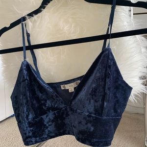 Blue Velvet Crop Top